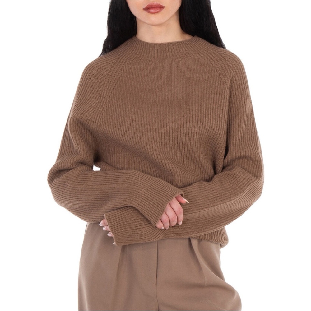 MaxMara ‘S MaxMara Ines Wool Cashmere Mock Neck Sweater In Camel NWT Size M